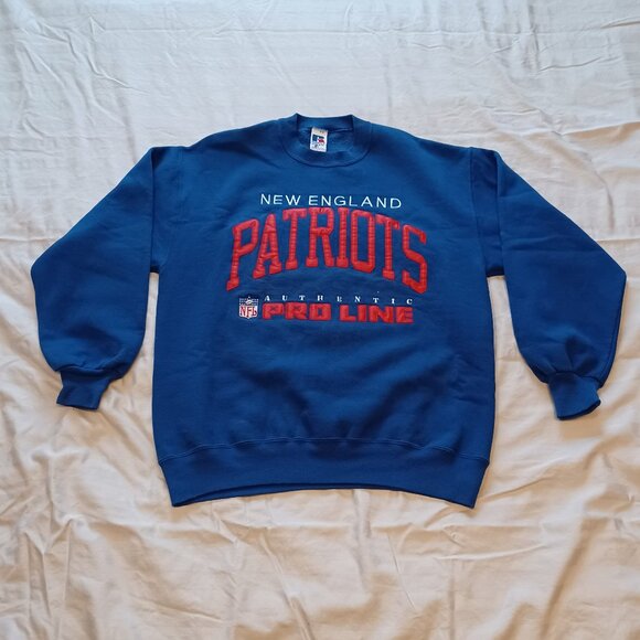 1990s Russell Authentic NFL Pro Line New England Patriots Sweatshirt Adult L - Picture 1 of 12